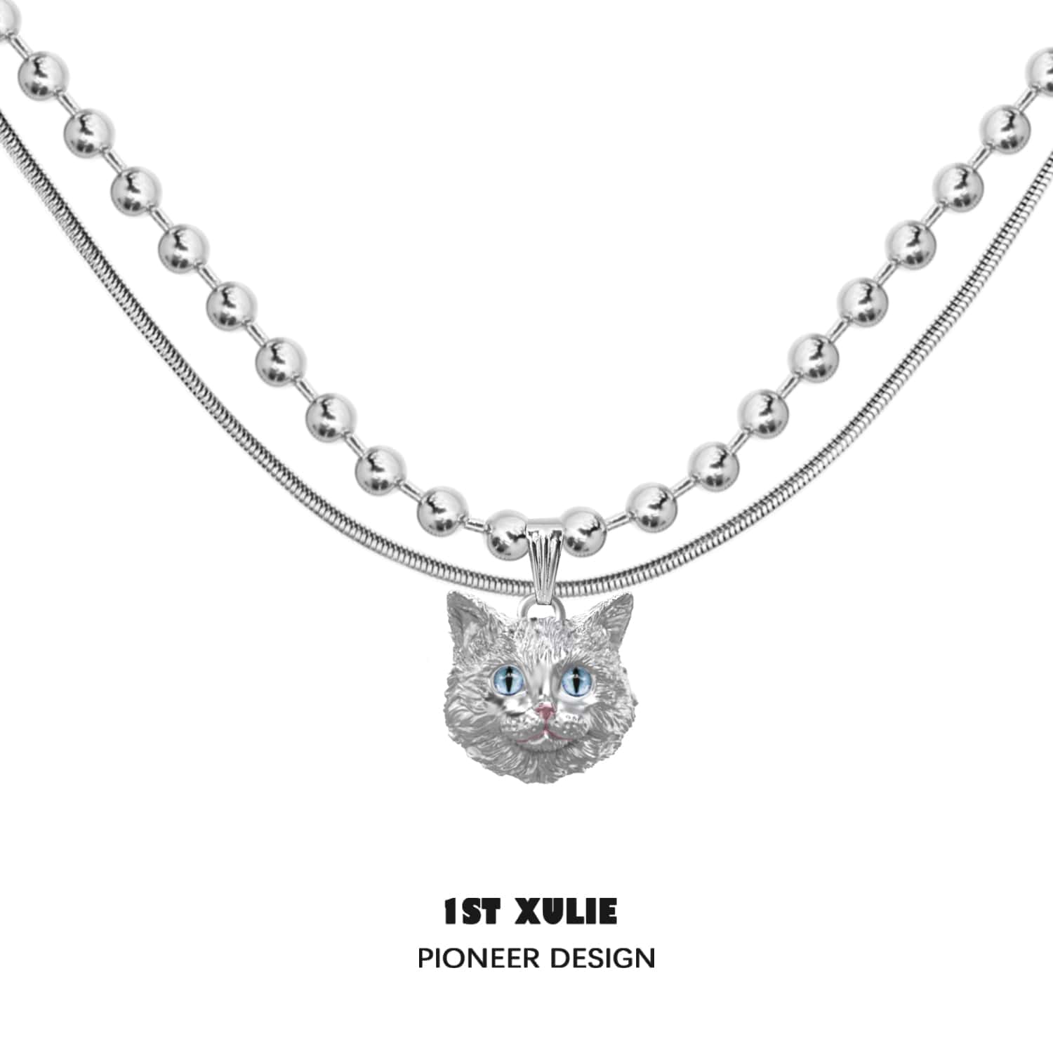 Cat Queen Y2K Double Chain Necklace