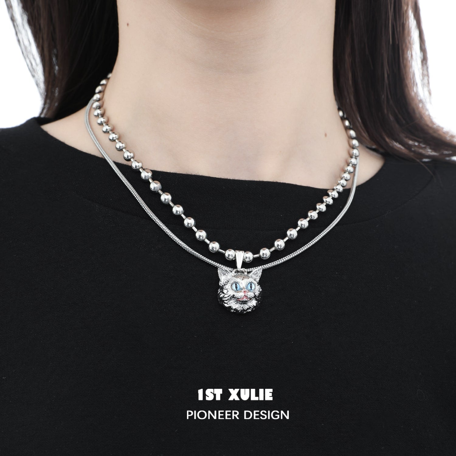 Cat Queen Y2K Double Chain Necklace