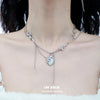 Melting Face YTK Copper Platinum-plated Pendant Necklace