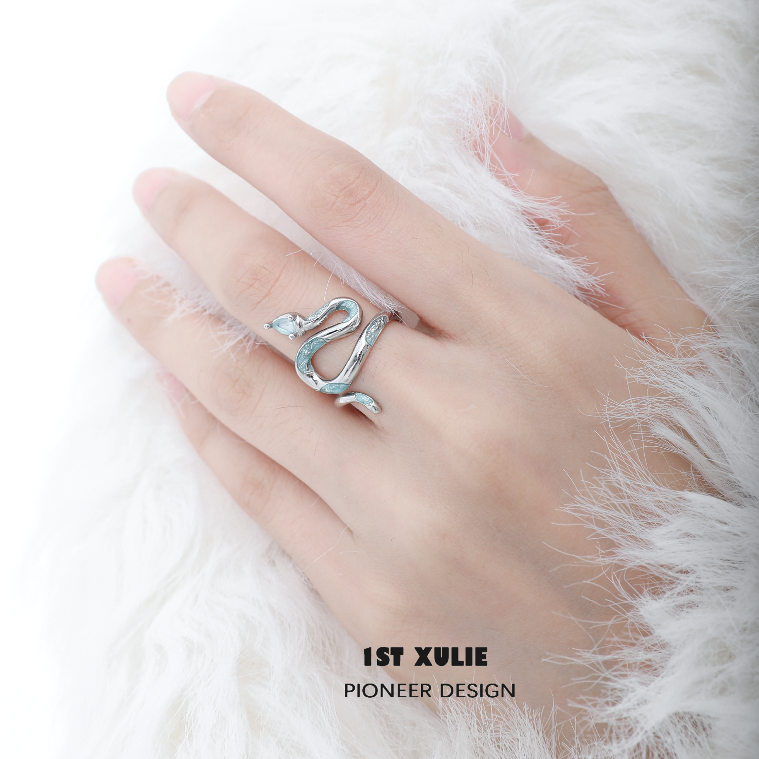 Frozen Serpent Girl Spiral Snake Ring