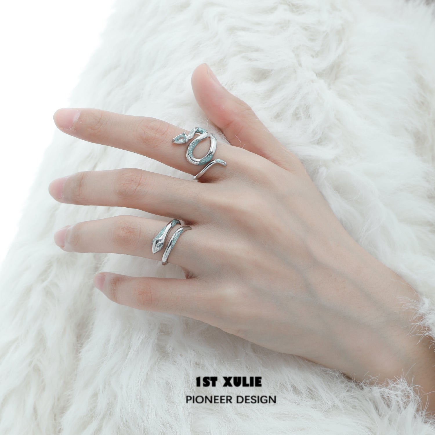 Frozen Serpent Girl Spiral Snake Ring