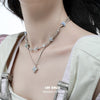 Shinning Double zircon Wool Necklace