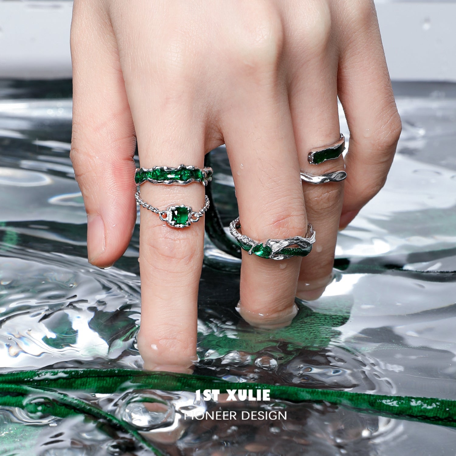 Slytherin House  Chain zircon Ring