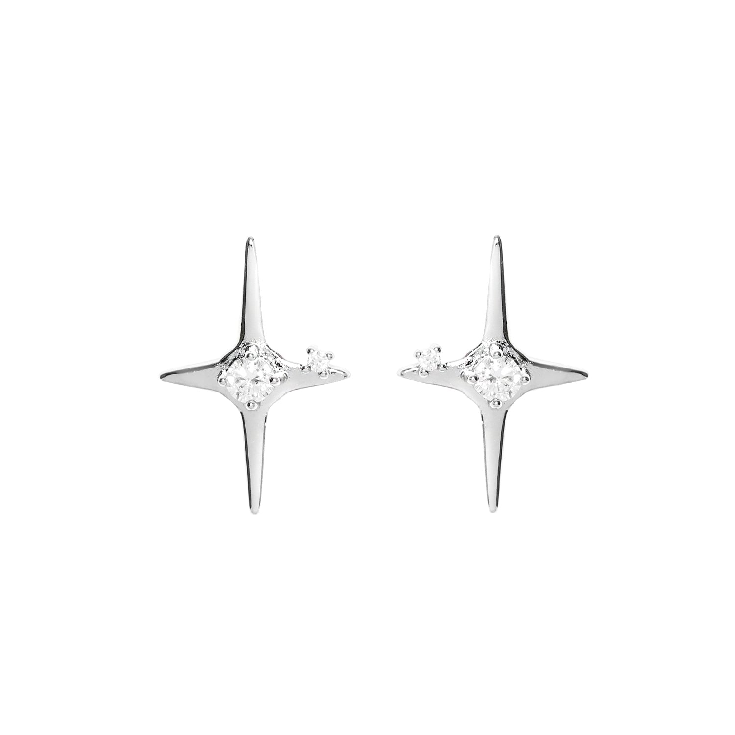 Star Trails Star 4-Pointed Cross Earrings