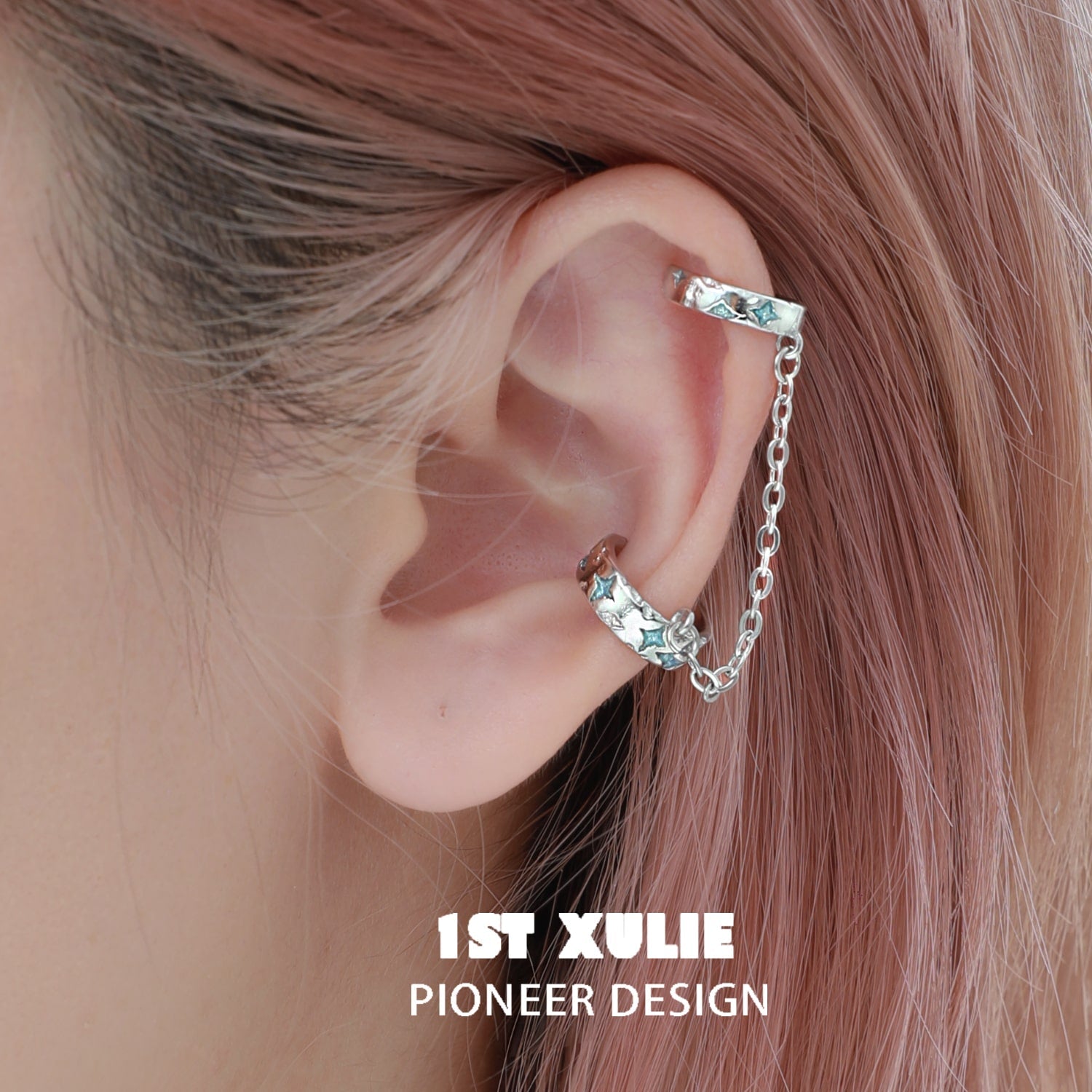 Starry Light Chain Ear Clip