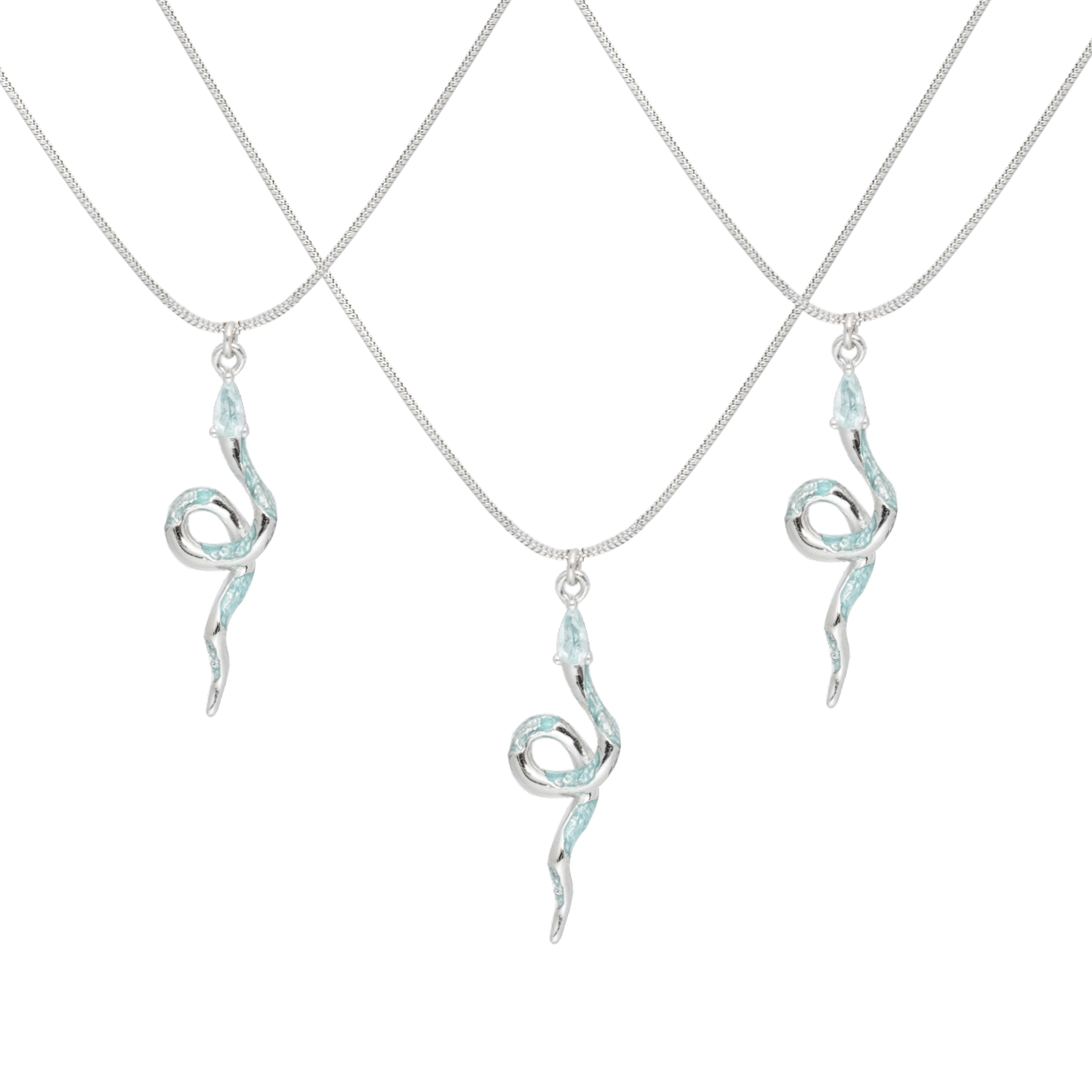 Frozen Serpent Girl Snake  Pendant Necklace