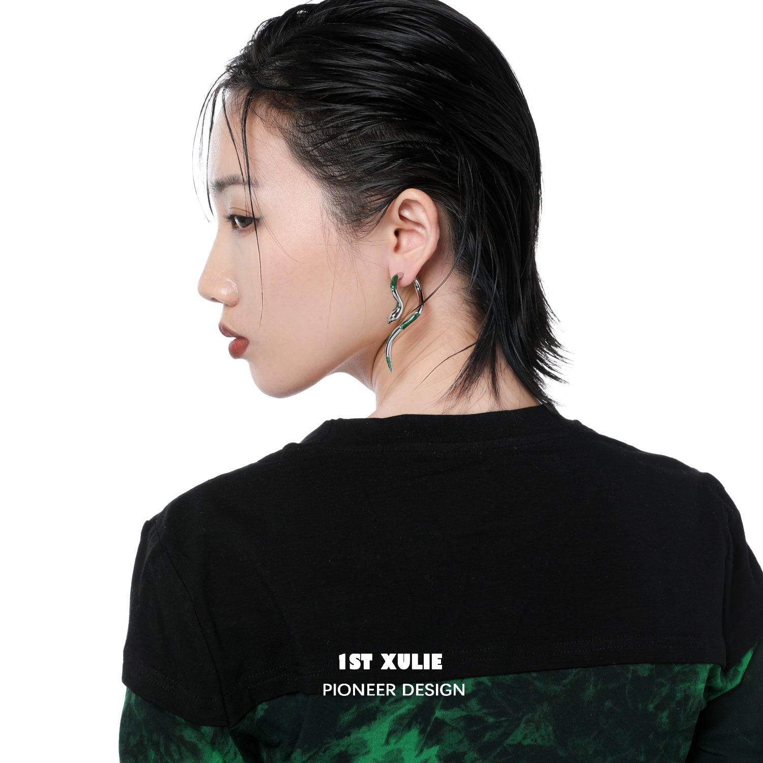 Slytherin House Platinum-plated Snake Earrings