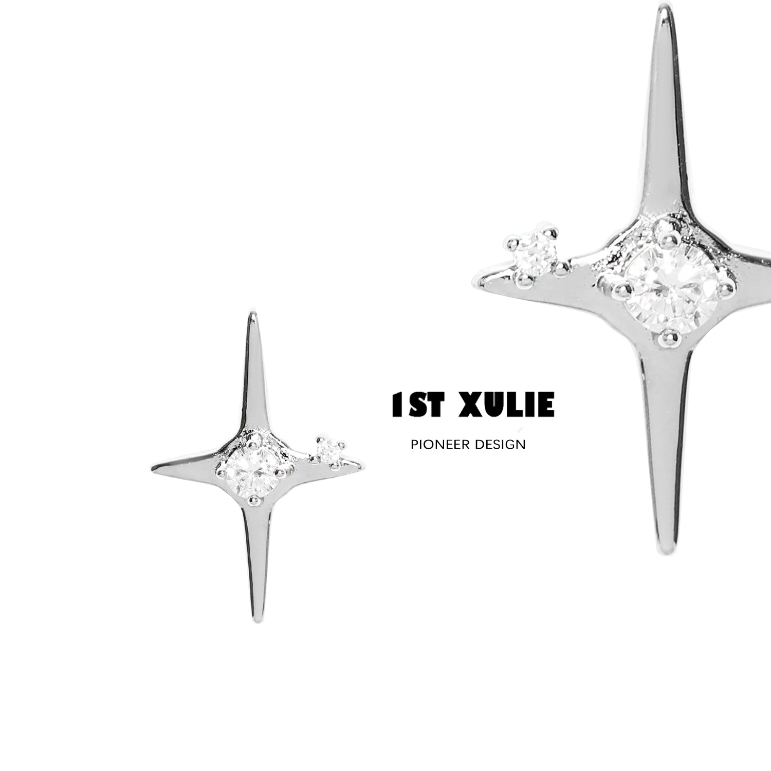 Star Trails Star 4-Pointed Cross Earrings